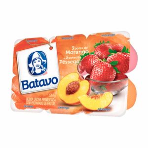 Bebida Láctea de Morango e Pêssego Batavo 510g