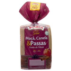 Pão de Forma Integral Maçã, Canela e Passas Grão Sabor Wickbold 450g