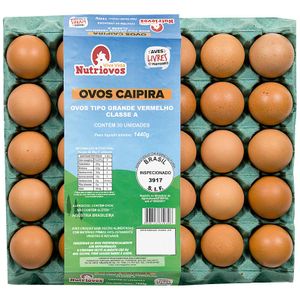 Ovos Vermelhos Caipira Grandes Aves Livres Nutriovos 30 unidades