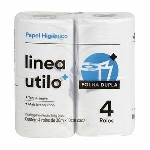 Papel Higiênico Folha Dupla Linea Utilo 4 Rolos 30m