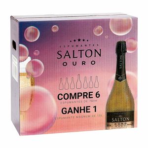 Kit 6 Espumantes Ouro Brut Salton 750ml + Espumante Magnum 1,5 Litros