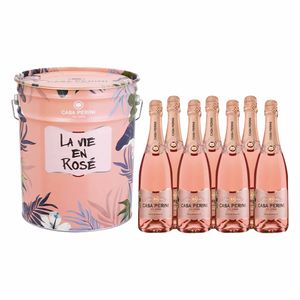 Kit Balde Espumante Brut Rosé Casa Perini 750ml 7 unidades