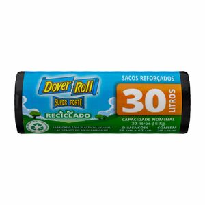 Sacos para Lixo em Rolo Preto Super Forte Reciclado Dover-Roll 30 Litros 20 unidades