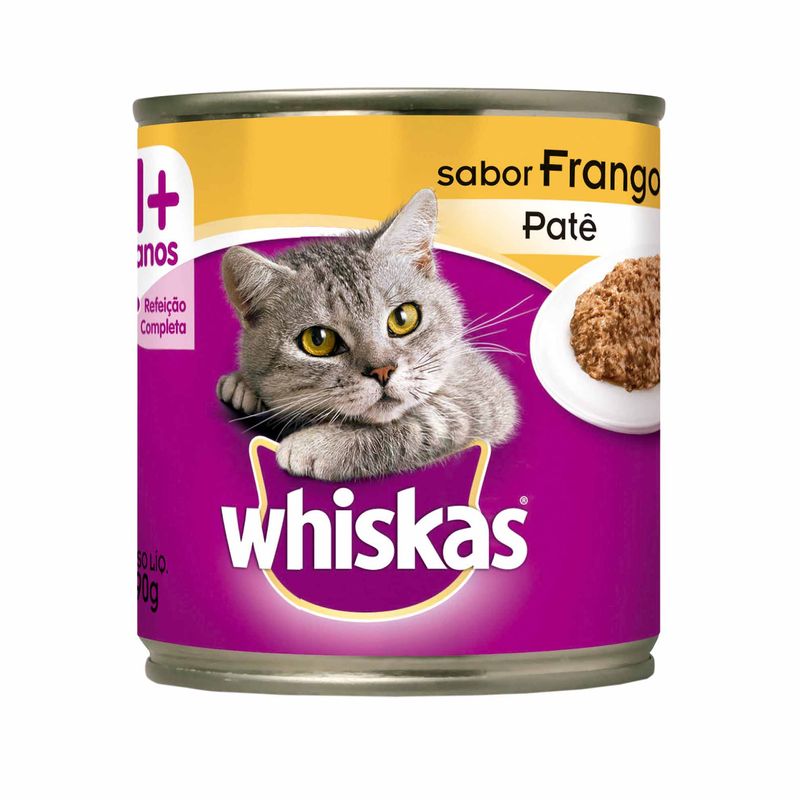 Racao-Umida-para-Gatos-Whiskas-Adultos-Pate-de-Frango-Lata-290g-Zaffari-00