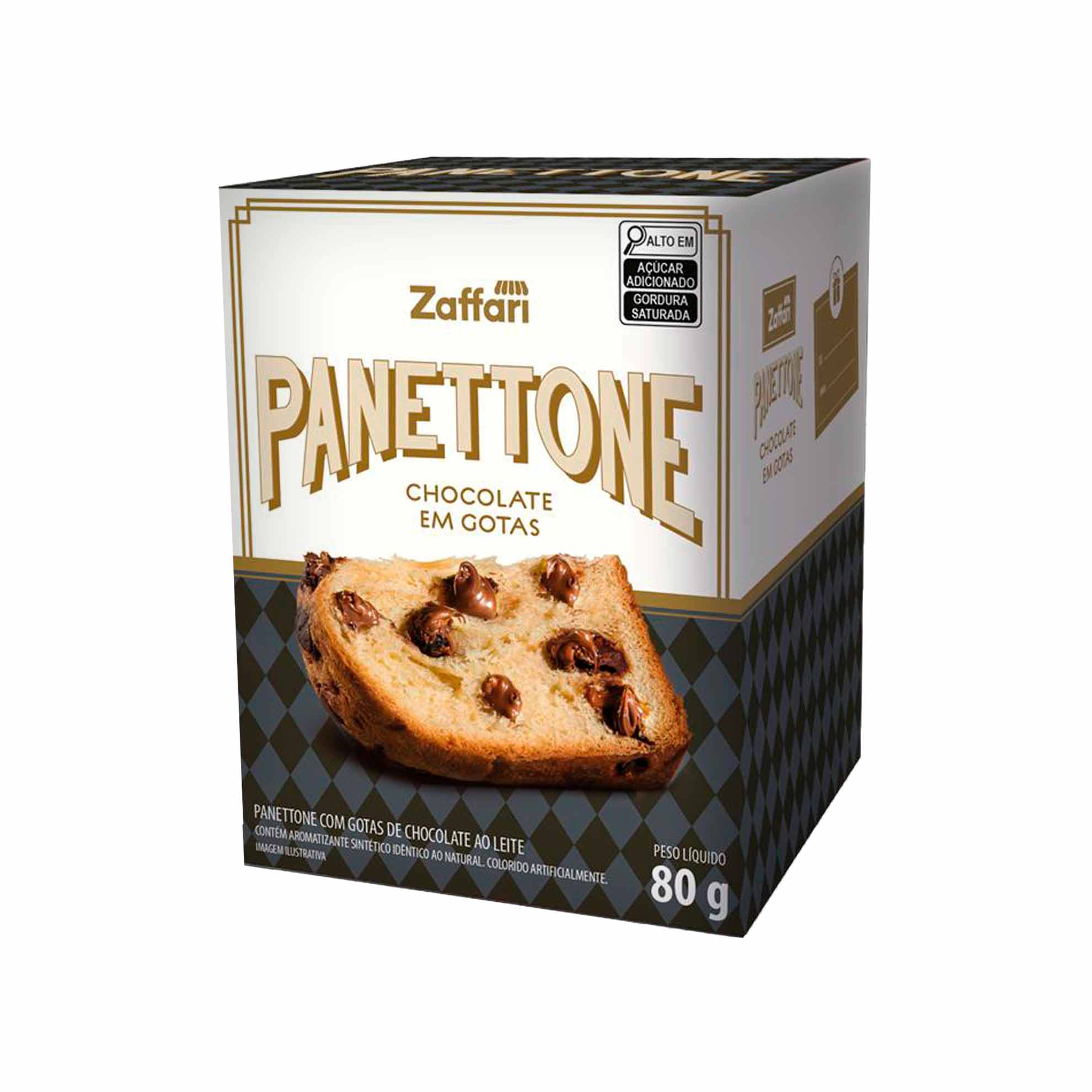 Mini Panettone com Gotas de Chocolate Zaffari 80g - Zaffari