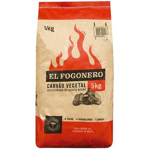 Carvão Vegetal de Acácia Negra El Fogonero 5kg