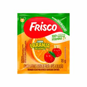 Refresco em Pó Laranja com Acerola Frisco 18g