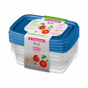 Conjunto Potes Plásticos SR160/4C Sanremo 280ml 4 Unidades