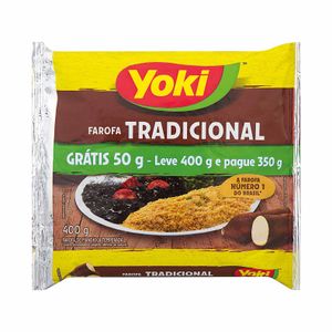 Farofa de Mandioca Temperada Tradicional Yoki 400g Embalagem Promocional