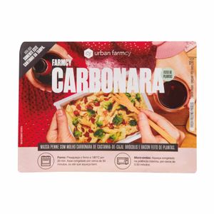 Massa Penne com Molho Carbonara de Plantas Congelado Urban Farmcy 295g