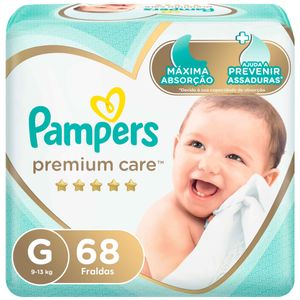 Fraldas Pampers Premium Care G 68 unidades