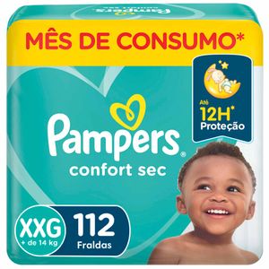 Fraldas Pampers Confort Sec XXG com 112 unidades