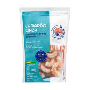 Camarão Congelado Cinza Parcialmente Cozido Descascado Médio 60/80 Fantasia Di Mare 400g