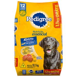 Ração para Cães Pedigree Nutrição Essencial Adultos Carne 10,1kg Embalagem Promocional