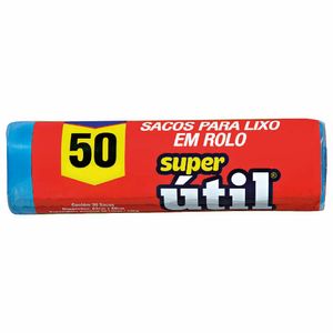 Saco para Lixo Azul Superútil 50 Litros 30 unidades