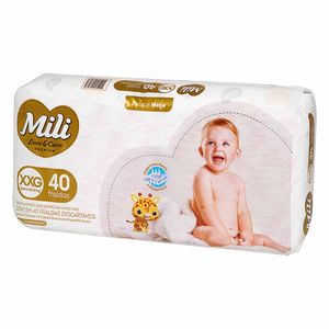 Fraldas Mili Love & Care XXG 40 unidades