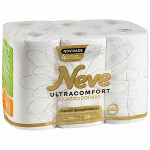 Papel Higiênico Folha Quadrupla Neve Ultracomfort 12 Rolos 20m