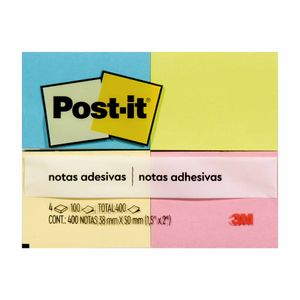 Kit Notas Adesivas com 4 Marcadores de Página de Papel Adesivo Colorido Post-it 3M 100 folhas