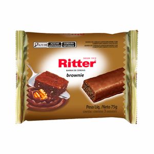 Barra de Cereal Brownie Ritter 75g com 3 unidades