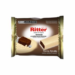 Barra de Cereal Brownie e Cobertura Branca Ritter 60g 3 unidades