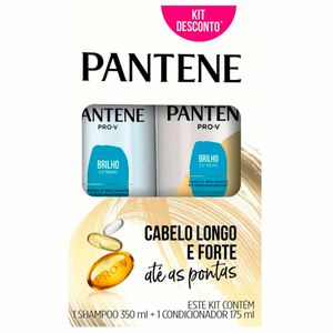 Conjunto Shampoo 350ml + Condicionador 175ml Pantene Pro-V Brilho Extremo Cabelo Longo e Forte