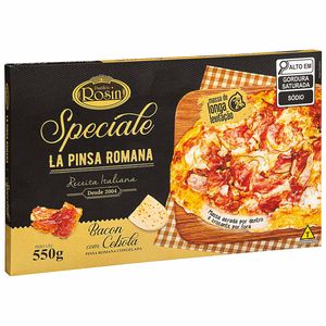 Pizza de Bacon com Cebola Speciale Congelada La Pinsa Romana Rosin 550g