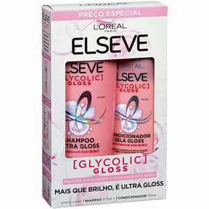 Conjunto Shampoo 375ml + Condicionador 170ml Elseve L'Oréal Glycolic Gloss