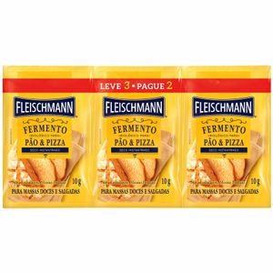 Conjunto com 3 Fermentos Biológicos Instantâneos Fleischmann 10g