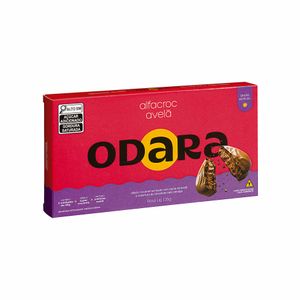 Alfajor Crocante Recheado com Creme de Avelã Coberto de Chocolate Meio Amargo Odara 135g