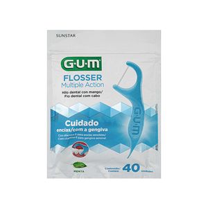 Fio Dental Flosser Multiple Action Menta com Cabo Gum 40 unidades