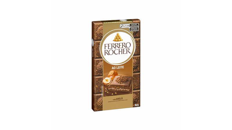 Chocolate ao Leite com Recheio de Avelã Ferrero Rocher 90g - Zaffari
