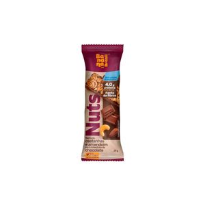 Barra de Castanhas e Amendoim Coberto de Chocolate Zero Açúcar Nuts Banana Brasil 25g