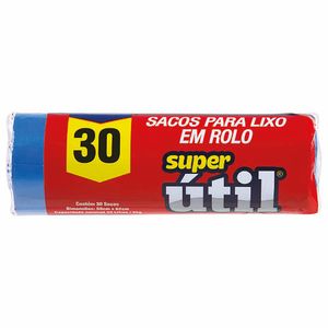 Sacos para Lixo em Rolo Azul Superútil 30 Litros 30 unidades