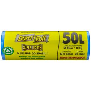 Saco para Lixo Azul Super Forte Dover-Roll 50 Litros 20 unidades