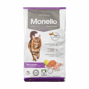 Ração para Gatos Monello Peru e Salmão Premium Especial Adultos Castrados 1kg