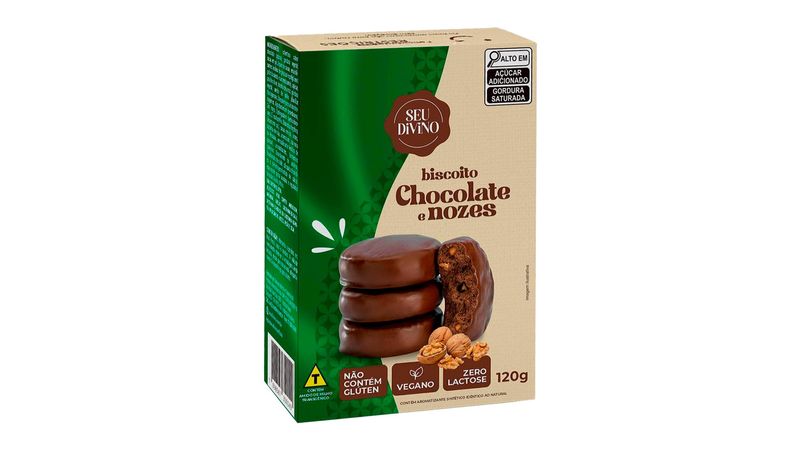 Biscoito de Nozes com Chocolate sem Glúten Seu Divino 120g - Zaffari
