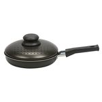 Frigideira-Aluminio-Antiaderente-com-Tampa-Frita-Burguer-Preta-16cm-804016-Fortaleza-Zaffari-00