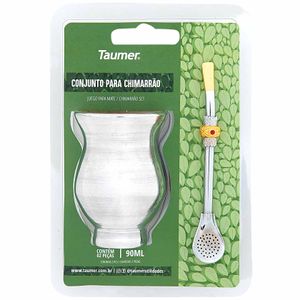 Conjunto para Chimarrão Cuia Alumínio 90ml + Bomba Taumer