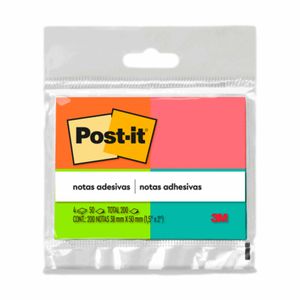 Conjunto com 4 Blocos de Notas Adesivas Colorido Post-it 3M com 50 folhas