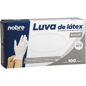Luva de Látex Descartável M Nobre Goedert 100 unidades