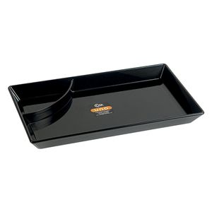 Prato para Sushi Preto 19,3x11,2x21,5cm Coza