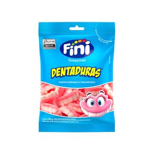 Bala de Gelatina Morango e Framboesa Dentaduras Fini 80g
