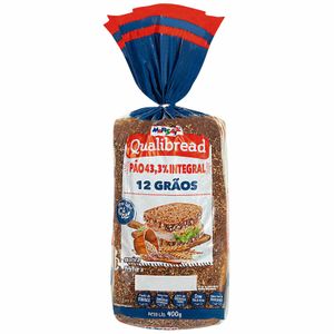 Pão de Forma 12 Grãos Integral 43,3% Qualibread Marsala 400g