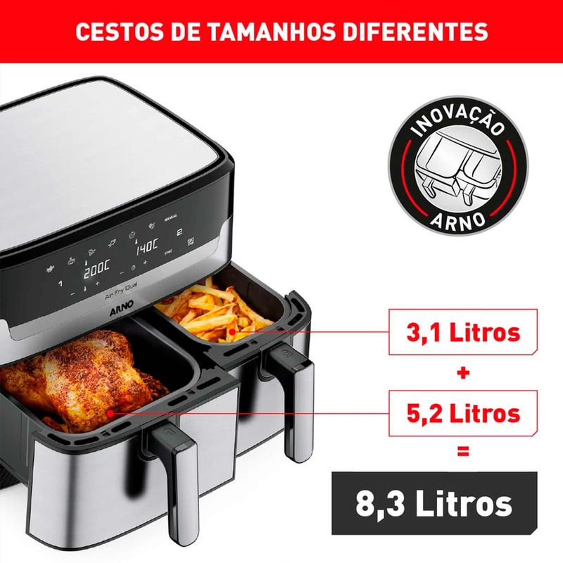 Fritadeira-Air-fryer-Arno-Dual-83-Litros-AFD2-220V-Zaffari-03
