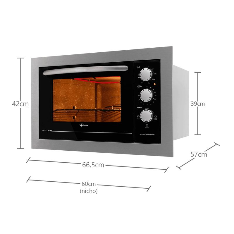 Forno-Eletrico-de-Embutir-Fischer-Fit-Line-Inox-48-Litros-34493.95486-220V-Zaffari-03
