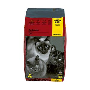 Ração para Gatos Three Cats Adultos Castrados Original Carne 3kg