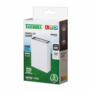 Luminária Arandela de Parede Led Quadre Branco 6500K 4W Taschibra
