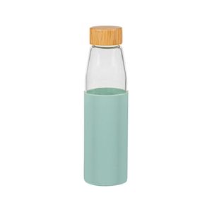 Garrafa de Vidro com Base de Silicone Verde Marchand 500ml