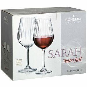 Conjunto Taças de Cristal para Vinho Sarah Bohemia 520ml 6 peças