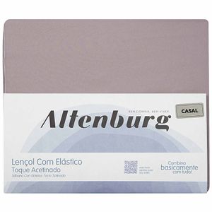 Lençol Casal com Elástico Cinza Acetinado Altenburg